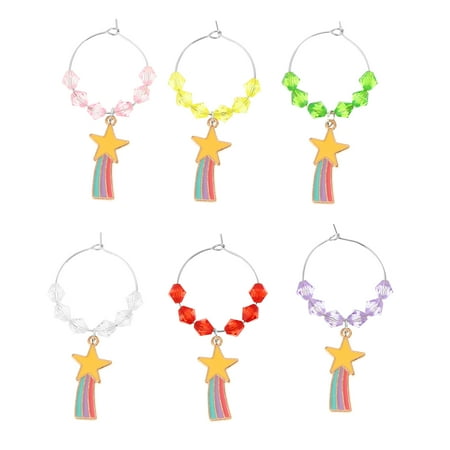 

6Pcs Hawaii Style Wine Charms Wine Glass Identifiers Cup Signs Party Supplies