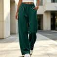 thumbnail image 5 of Khunlpohl Womens Fleece Sweatpants Straight Leg Elastic Waist Sports Pants with Pockets Plain Loose Casual Sweatpant, 5 of 8