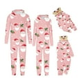 thumbnail image 4 of Penkiiy Family Christmas Onesies Matching Sets Pajamas Holiday Cute Print Pjs Hoodie Fleece Sleepwear for Couple and Kids 6 Months Pink, 4 of 5