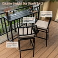 thumbnail image 2 of Metal Outdoor Bar Stools Counter Height Barstools with Beige Cushions (2-Pack), 2 of 8