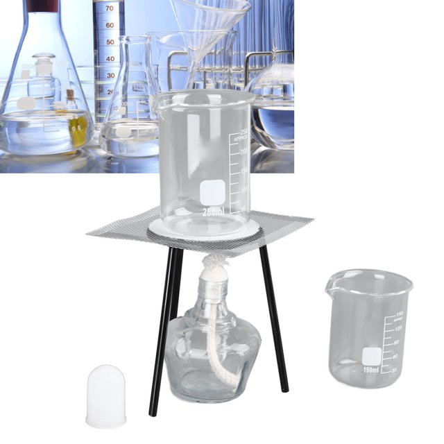 Trípode Para Lámpara De Quemador, Juego De Herramientas Para Quemador De Experimentos, 5 Mechas De Repuesto Con Pinzas Para Aula De Química