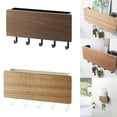 thumbnail image 3 of Wooden Wall Mount Key Holder Organizer - High Quality, , 5 Hooks, Walnut, 3 of 7