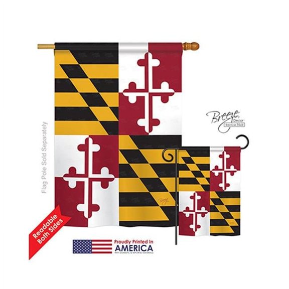 08102 States Maryland 2-Sided Vertical Impression House Flag - 28 x 40 in.