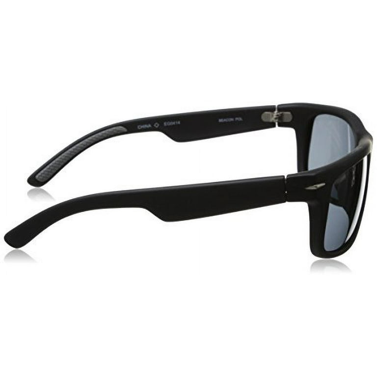 Foster Grant Men s Beacon Rectangular Sunglasses Black Smoke 58 mm