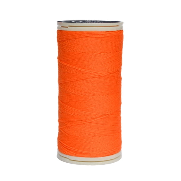 Caja 12 Pzas Hilo Naranja Fosforecente Coats Poliéster Liso 3 Cabos Fibra Corta T6980-2014