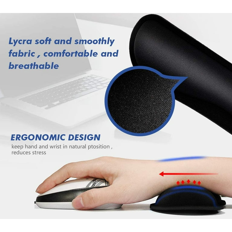 Ergonomic Memory Foam Mouse Pad Wrist Rest Support Wrist Cushion Support - Lightweight Rest Mousepad for Mouse, Pain Relief, at Home or Work