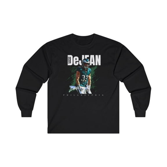 Philadelphia Cooper DeJean #33 Football Cartoon Unisex Ultra Cotton Long Sleeve Tee-KFCD001-L24-Black-S