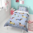 thumbnail image 4 of Colorful Funny Dachshund Duvet Cover and Pillowcase Set for Single Bedding, Bedroom Accessories for Kids Teens, 4 of 5