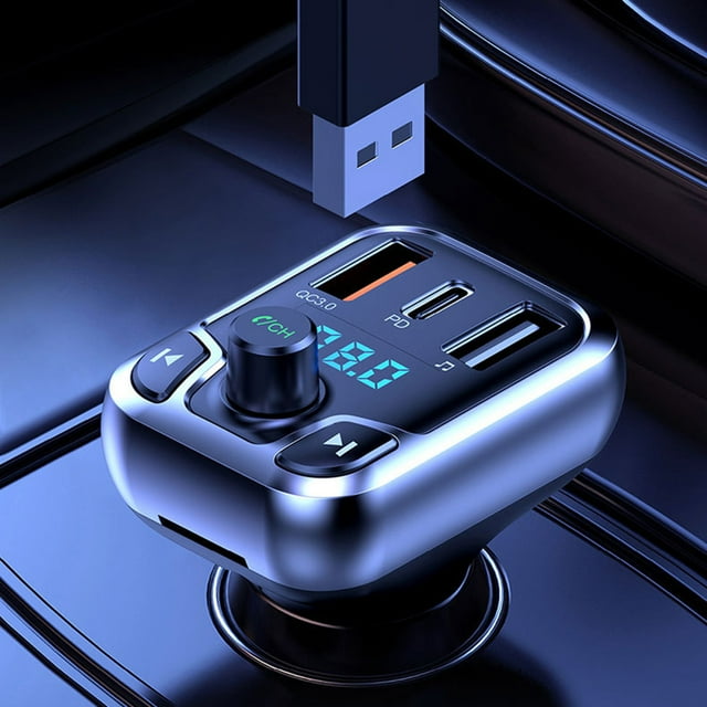 Danhjin Wireless Charging Bluetooth 5.0 Transmitter Suitable for Car Bluetooth Car Adapter Usb Charging Car Charger Mp3 Player Hands- Call