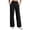 Black, variant on Leggings for Women Plus Size High Waist Wide Leg Trousers Pleated Solid Pants Summer Casual Outfits with Pockets