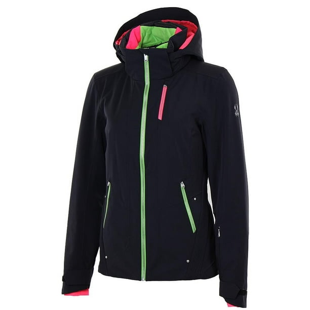 Spyder Women S Pandora Jacket Black Green Flash Bryte Pink 10 Walmart Com Walmart Com