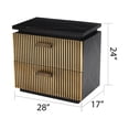 thumbnail image 4 of Allure Modern Style 2-Drawer Nightstand Made with Wood in Black/Gold, 4 of 4