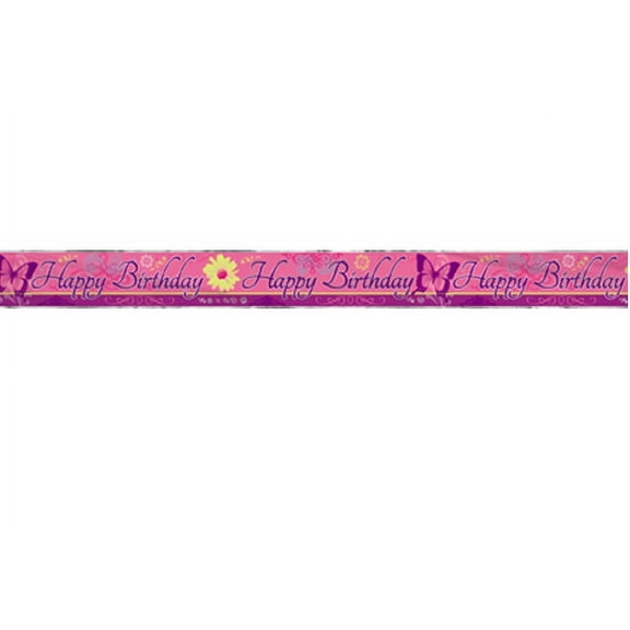 Butterfly Birthday Foil Banner (Each) - Party Supplies