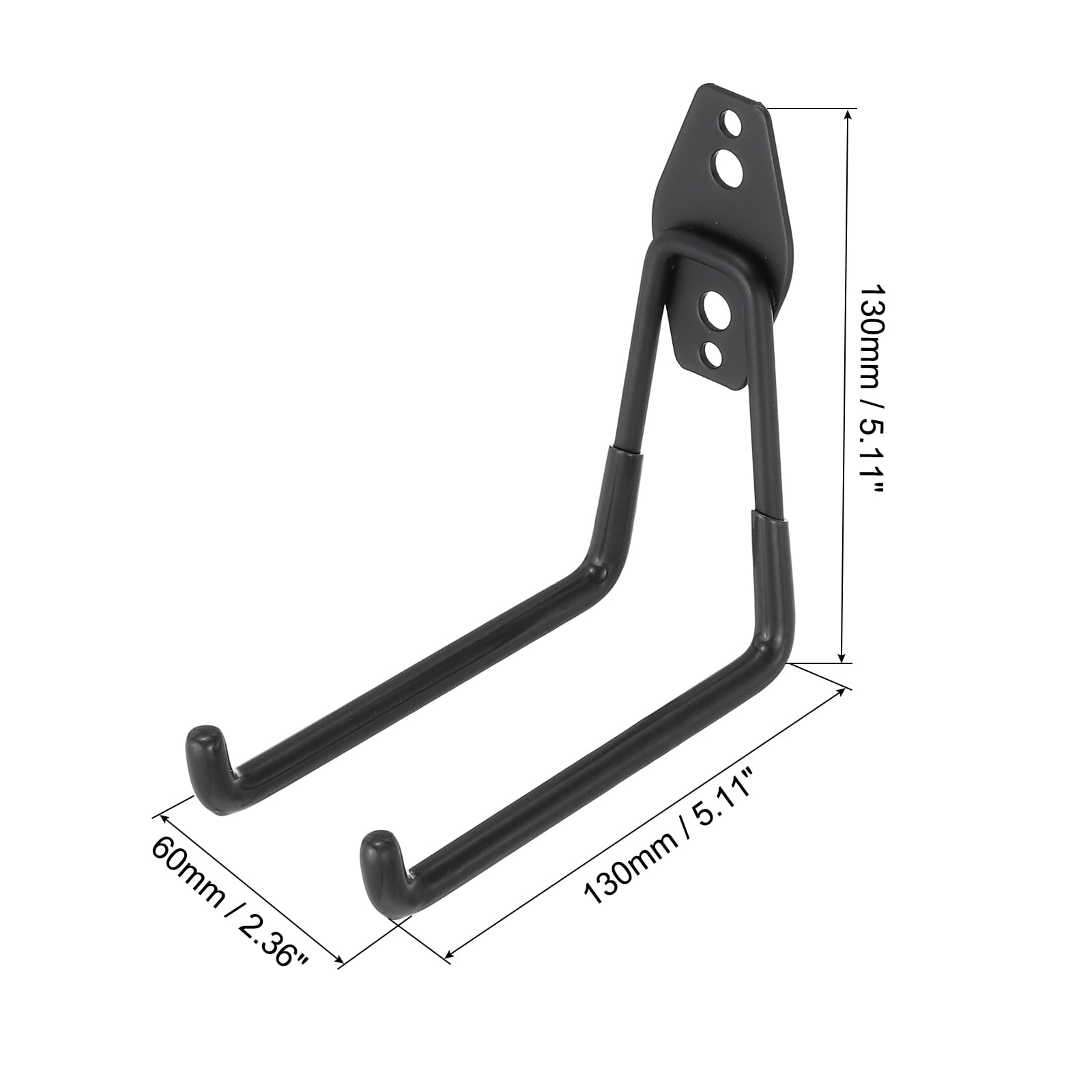 Unique Bargains Heavy Duty Garage Hooks Wall Mount Hanger 2.36"x 7.40"x 6.30" Black