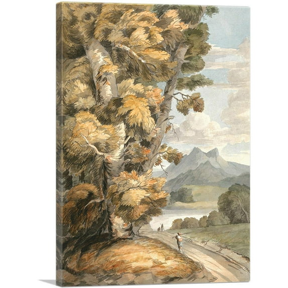 ARTCANVAS The Road To The Lake Canvas Art Print by Francis Towne - Size: 40" x 26" (0.75" Deep)