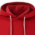 thumbnail image 5 of Fgnfyis Men Color Blocked Drawstring Pocket Hooded Sweatshirt Casual Loose Comfortable Business Men's Fashion Hoodies & Sweatshirts Red L, 5 of 5