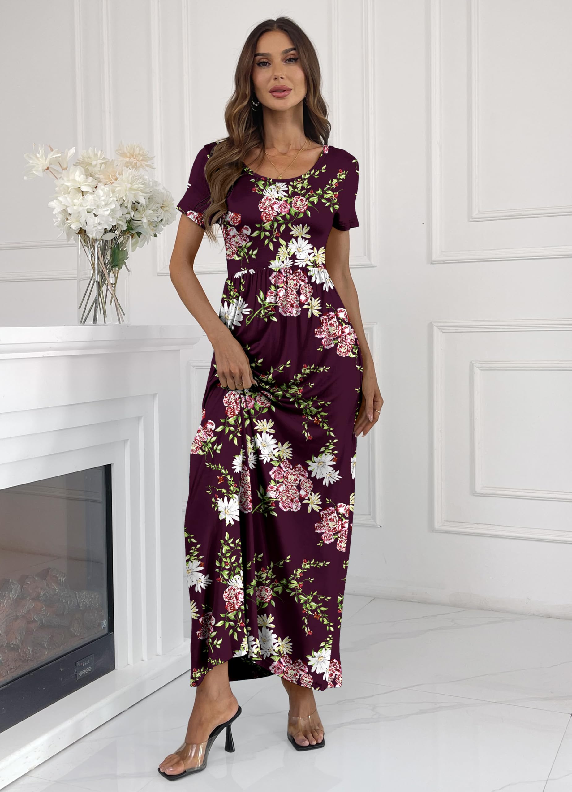 Aiyino Women's Short Sleeve Maxi Dress photo 2