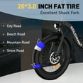 COLORWAY 20x3.0 Fat Tire Electric Bicycles, 12Ah/36V/500W E Bike, 20MPH