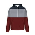 thumbnail image 4 of qelini Casual Hoodies for Men Drop Shoulder Long Sleeve Pullover Colorblock Drawstring Hooded Sweatshirts Casual Tops, 4 of 4