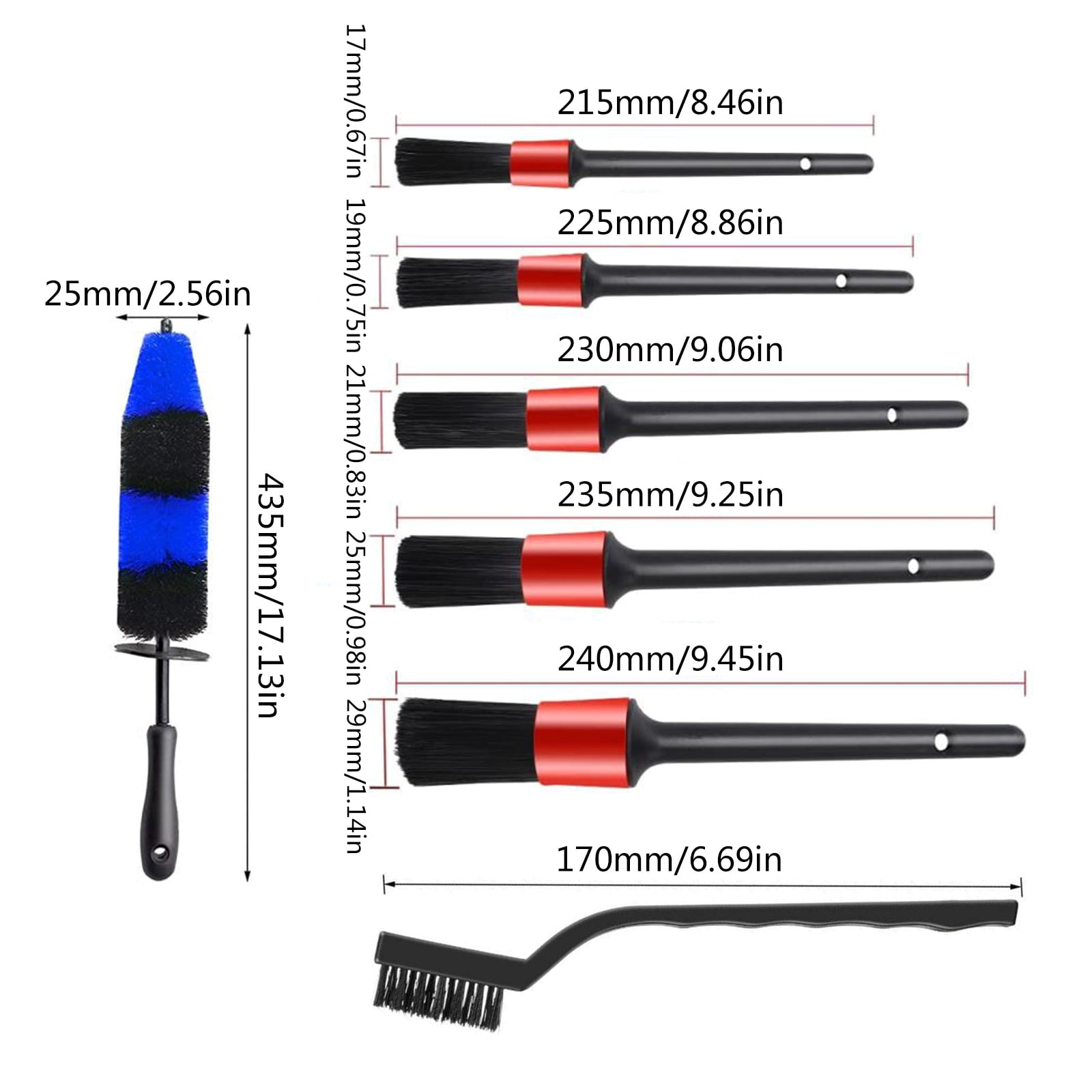20Pcs Car Detailing Brushes Cleaning Brush Set Cleaning Wheels Tire Interior Exterior Leather Car Cleaning Kit