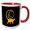 Red/White, variant on 3drose, Cute Cat and Its Tail Monogram. Gold on Black. Awesome Letter C, 15oz Two-tone Red Mug