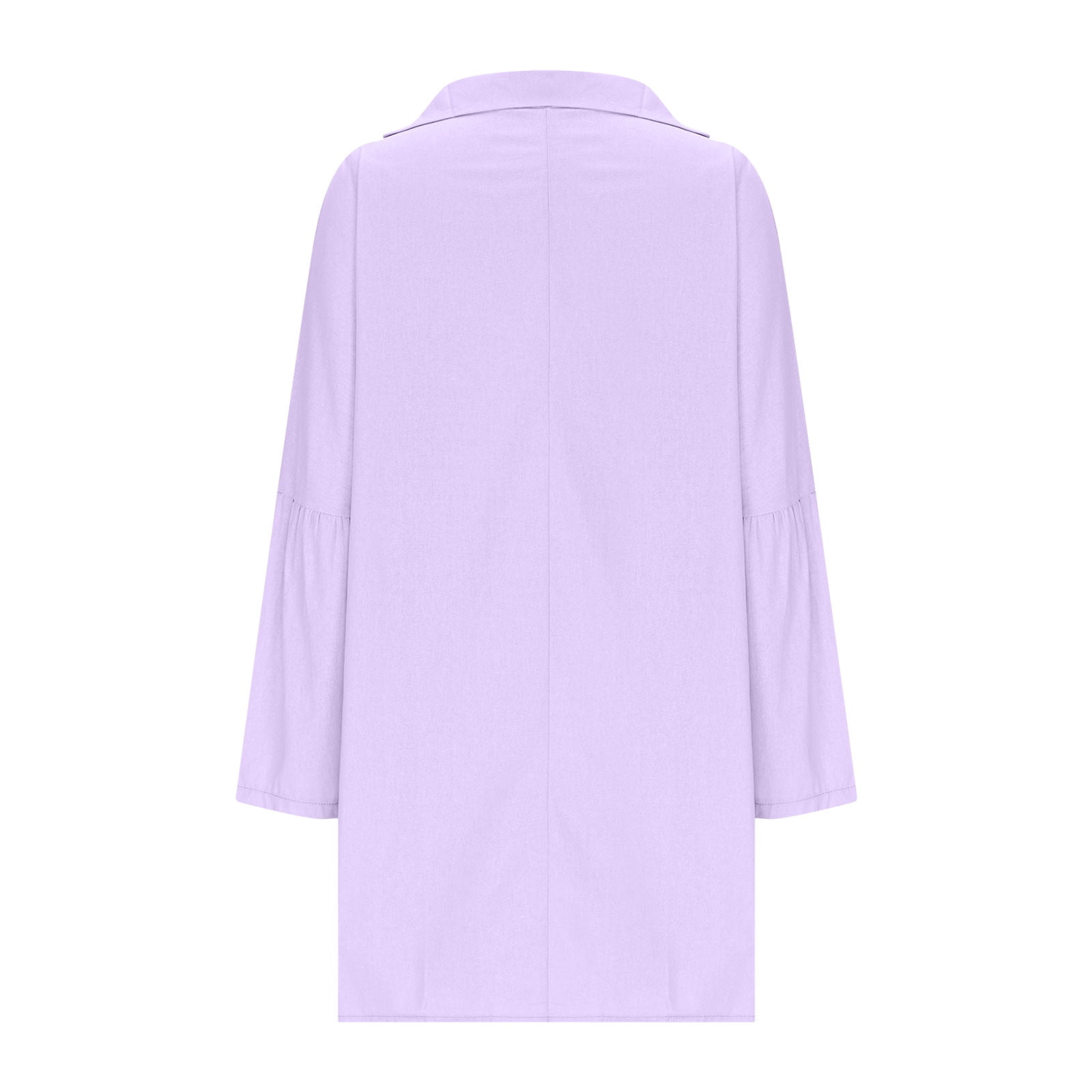 Women Cotton Linen Shirts Dress Long Sleeve Dress Shirts V-neck Blouses Beach Casual Solid Tunic Sundress