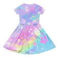 thumbnail image 6 of WOYY Girls Cartoon Cat Print Short Sleeve Dress Summer Casual Pocket Dress, Sizes 4-14, 6 of 6