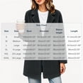 thumbnail image 3 of purcolt Women's Sherpa Fuzzy Fleece Jackets Button Down Notched Lapel Mid Trench Coat Casual Warm Winter Cold Weather Pea Coat, 3 of 5