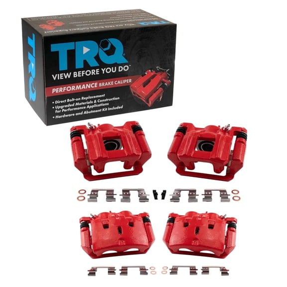 TRQ Front and Rear Brake Caliper Set Brackets Coated Fits 2009-2015 Honda Pilot