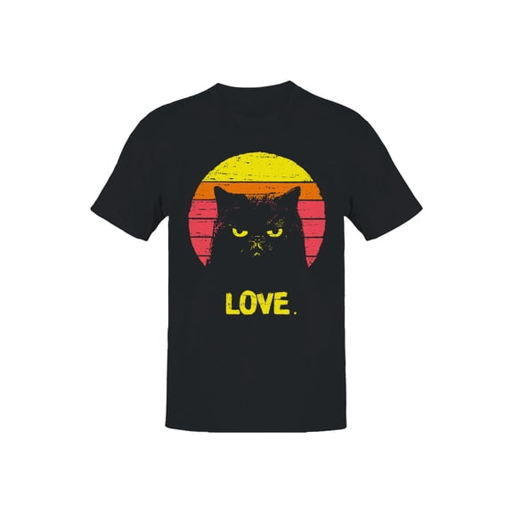 Retro Grumpy Cat Love Sunset Men's T-shirt