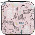 thumbnail image 2 of SKYSONIC Unicorn Travel Jewelry Box PU Leather Jewelry Organizer Ideal Gift for Women Girls, Portable Mini Jewelry Travel Case for Stud Earrings Rings Necklaces Bracelets, 2 of 7