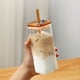 thumbnail image 3 of Vaso De Cristal Con Pajita Térmica 400 Ml Vaso Para Bebidas Frías Vaso Para Zumo Con Tapa Vaso Para Leche Textura De Cristal Adecuado Para Bebidas Taza De Café, 3 of 7