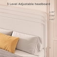thumbnail image 4 of Full Size White Boucle Cloud Platform Bed Frame with Adjustable Headboard and Solid Wooden Legs, No Box Spring Needed, 4 of 8