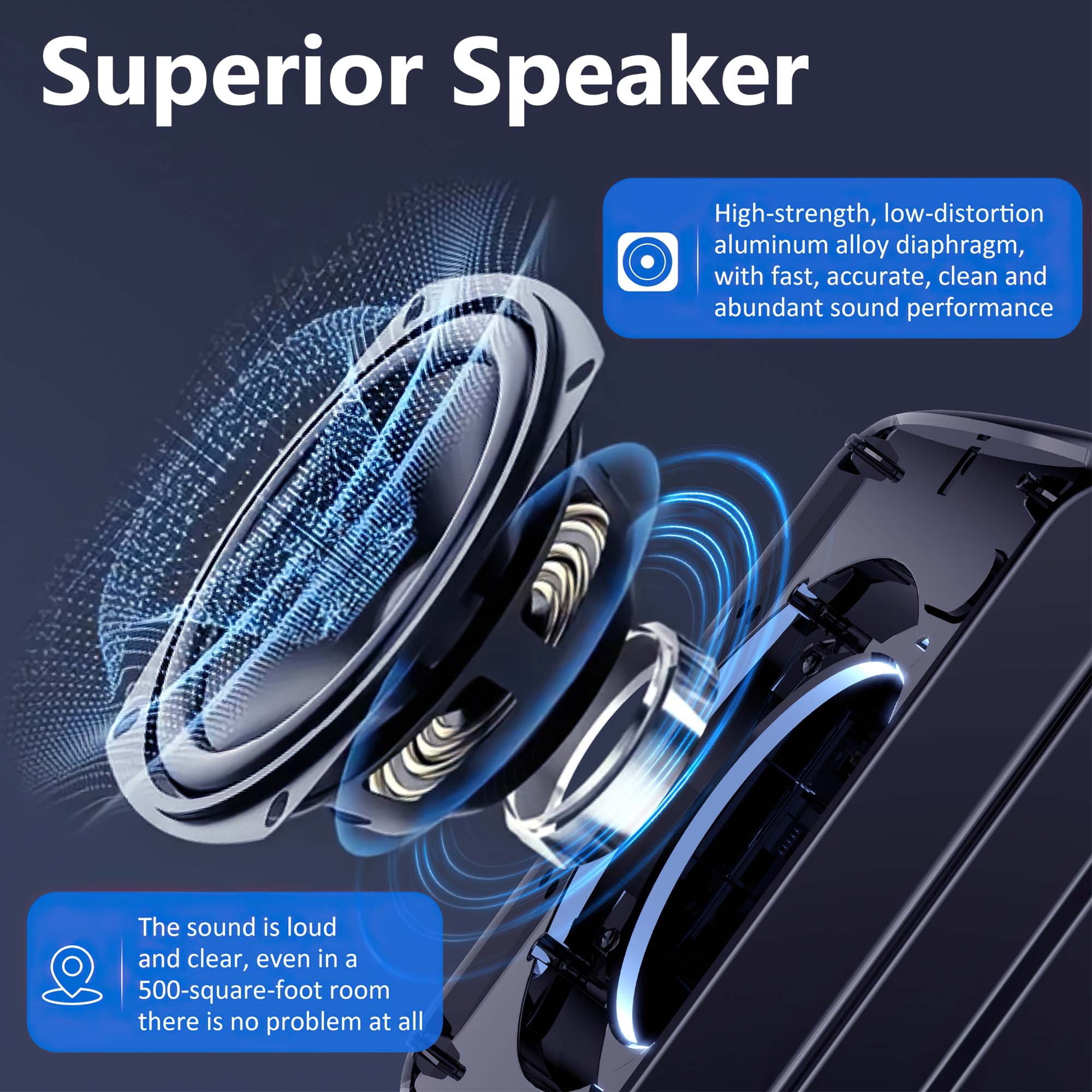 JYX Portable Bluetooth Speaker with Microphone, 40W Deep Bass Party Speaker with Rgb Lights