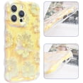 thumbnail image 4 of Compatible with iPhone 14 Pro Max Case Vintage Oil Painting Art Phone Case Curly Wave Frame Trendy Aesthetic Flower Design for Girls Women Protective Shockproof Floral Soft TPU Case,Yellow, 4 of 10