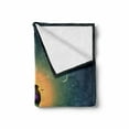 thumbnail image 2 of Yoga Soft Flannel Fleece Throw Blanket, Meditating Silhouette Sitting in Lotus Position Colorful s Trance Mood Happiness, Cozy Plush for Indoor and Outdoor Use, 50" x 70", Multicolor, by Ambesonne, 2 of 6