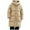 Khaki, variant on AHTJRT Boy's Long Winter Jacket Full Button Down Solid Color Outerwear with Pockets Thermal Heavyweight Hooded Snow Jacket Black 7-8 Years