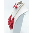 thumbnail image 4 of Clip on gold chain and red teardrop bead necklace and earring set, 4 of 4
