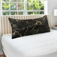 thumbnail image 4 of Luxury Black Gold Marble Plush Pillow Cases Body Size Ultra Soft Warm Pillowcases with Zipper 20"x54", 4 of 9