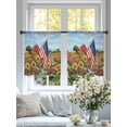 thumbnail image 4 of Independence Day Sheer Curtains 2 Panels Set U. S. Summer Sunflower Pastoral Barn Farmhouse Sheer Window Curtains Light Filtering Rod Pocket Voile Drapes for Bedroom Living Room 52"x45", 4 of 9