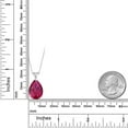 thumbnail image 3 of Gem Stone King 925 Sterling Silver Created Ruby and White Moissanite Pendant Necklace for Women (13.47 Cttw, Pear Shape 18X13MM, with 18 inch Chain), 3 of 4