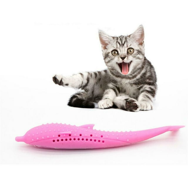 LSLJS Soft Silicone Mint Fish Toy Pet Teether Silicone Pet Grams Toy, Pet Supplies