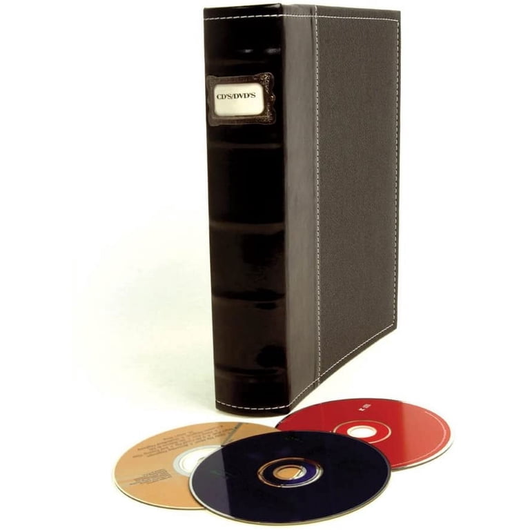 Bellagio-Italia Black Leather CD/DVD Storage Binder - 6 Pack, 288