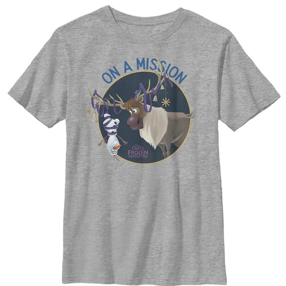 Boy's Frozen Olaf Sven Mission Graphic Tee Athletic Heather Large