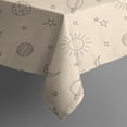 thumbnail image 4 of Beige Sun Moon Planet Star Pattern Rectangle Tablecloth 60"x102",Waterproof Polyester Rectangle Table Cloth, Wipeable Spillproof Polyester Tablecloth for Dining, Camping, Indoor and Outdoor, 4 of 6