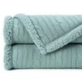 thumbnail image 3 of Chanasya Super Soft Cable Knit Acrylic Faux Fur Reversible Throw Blanket - Plush Solid Sherpa Cozy Blanket for Bed Sofa Chair Couch Cover Living Bed Room Blanket (50x65 Inches) Mint, 3 of 3