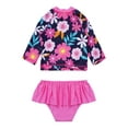 thumbnail image 2 of iiniim Kid Girls Rash Guard 2 Piece Swimsuit UPF 50+ Long Sleeve Ruffled Beach Bathing Suit Swimwear, 2 of 7