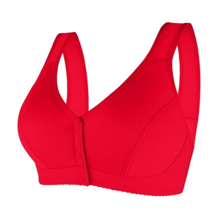 Xudanell Bras for Women Push up Breathable Front Closure Bras Full Support Underwire Everyday Bra (Red 40)