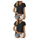 thumbnail image 4 of Qarigey Camiseta plisada de manga corta de verano con cuello en V de Color sólido, camisetas básicas, camisetas sueltas elásticas y fluidas, Type8 NO8, 4 of 6