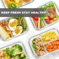 thumbnail image 3 of 8 Pcs Glass Food Storage Containers with Lids, 2 & 3 Compartment Glass Airtight Meal Prep Containers (4 Containers & 4 Lids), Oven & Freezer Safe, Leak Proof - Grey, 3 of 9